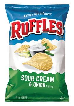 ruffles sour cream onion chips potato flavored queso dressed